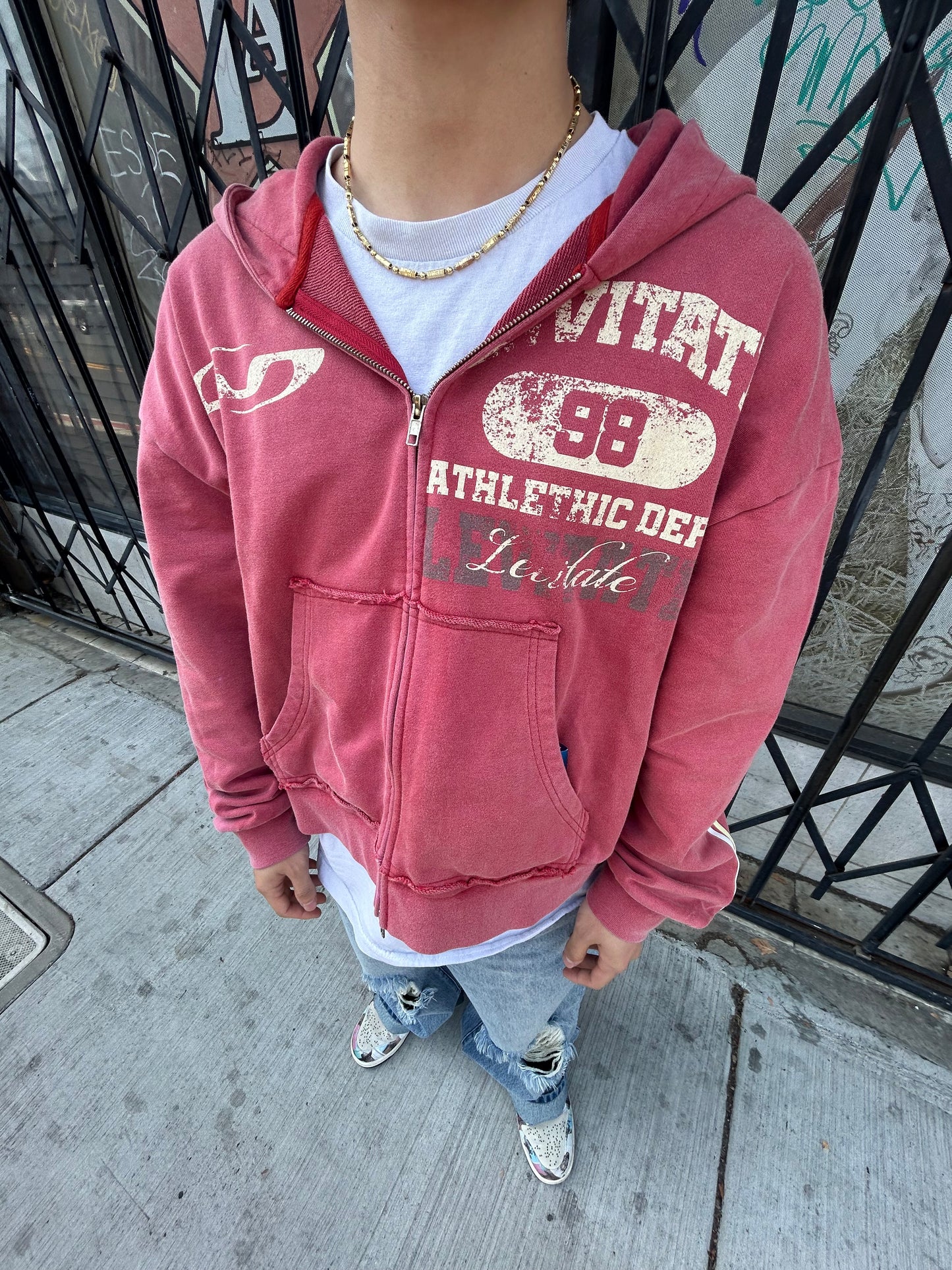 LVT Distressed Zip-Up