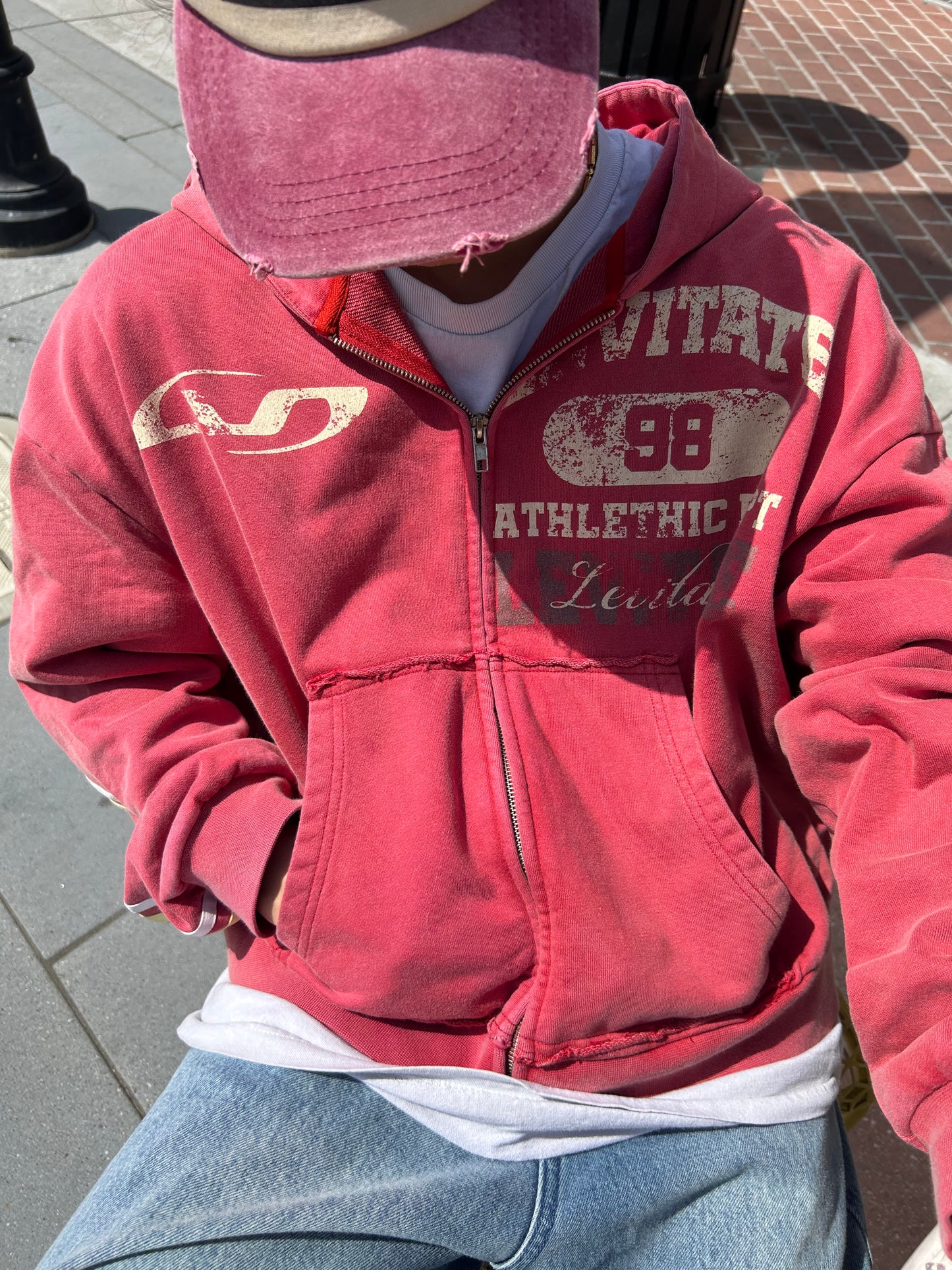 LVT Distressed Zip-Up